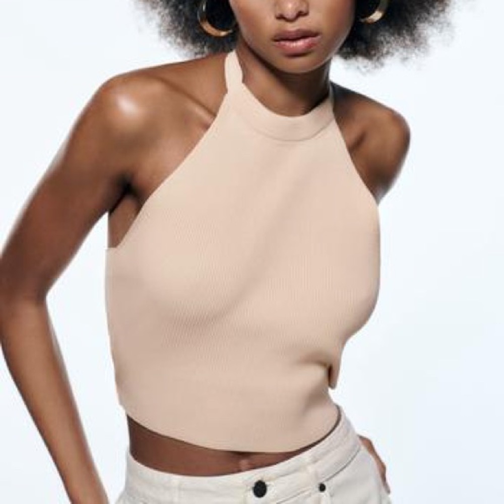 Zara Halter Knit Top Size S - Picture 6 of 13